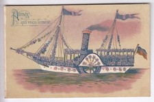 CPA  FANTAISIE TRANSPORT -  BATEAU VAPEUR A AUBE FLEUR STEAMER BOAT 1910  ~C51