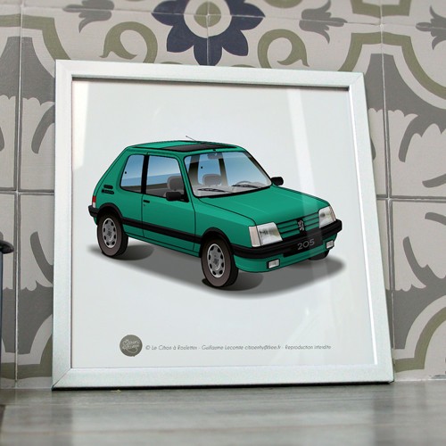 Poster peugeot 205 gti - 205, griffe