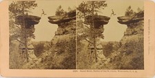 USA Wisconsin Stand Rock Dalles Saint Croix, Photo Stereo Vintage Albumine