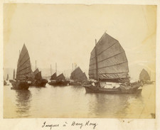 China, Chine, Hong Kong, jonques, junks vintage print Tirage citrate  11x16 