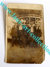 RARE CPA PHOTO 1890-1900 FORAIN HOMME FETE FORAINE MANEGE CARROUSEL MECANIQUE