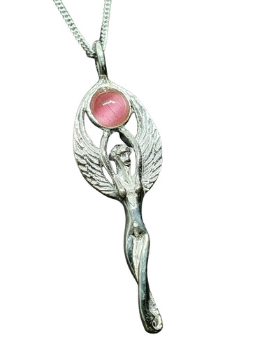 Collier déesse quartz rose