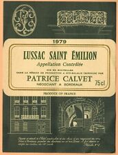 1979-Lussac St.Emilion(75cl)-Etiquette Vin de bordeaux-P.Calvet-R.509