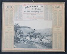 Calendrier Almanach Oberthur Postes 1910 Le débucher chasse hunting calendar 