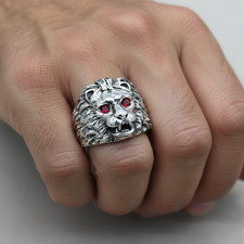 Chevalière tête lion - de,