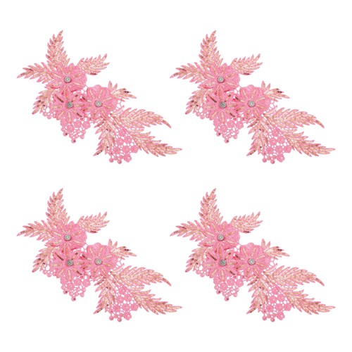 Pcs applique strass fleur - , 3d