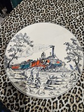 LONGWY : plat faïence décor