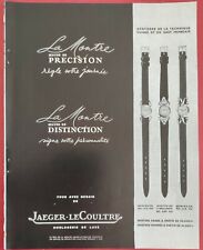Publicité presse 1952  Montre JAEGER LECOULTRE Montres Femme