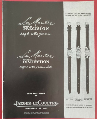 Publicité presse 1952 montre - publicité,