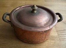 Ancienne cocotte en cuivre de 12 cm avec couvercle