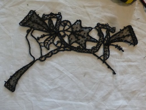 Ancien motif tulle perles - ancien,