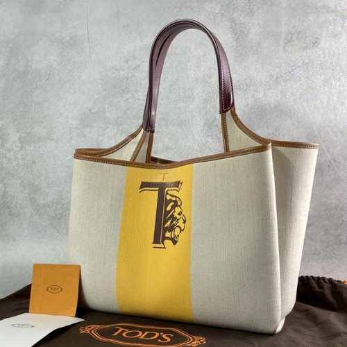 Tods lion tote bag toile - t,