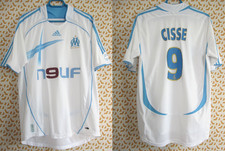 Maillot Olympique Marseille 2007 Cissé #9 Adidas OM Neuf Telecom vintage - L