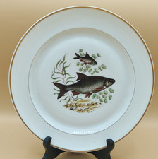 Assiette plate décor pêche