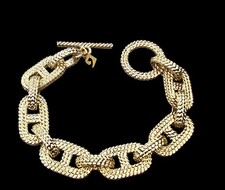 PIERRE CARDIN Bracelet gourmette Grosse Maille Marine VINTAGE 