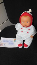 doudou peluche poupée Babipouce Baby Pouce bleu rayé blanc rouge COROLLE