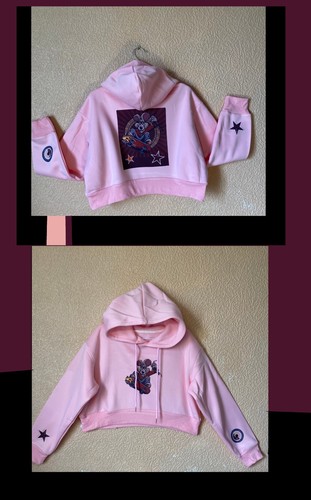 Sweat capuche rose court - sweat,