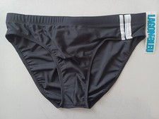 MAILLOT DE BAIN SLIP HOMME LAGON BLEU MODELE EMBLEME COULEUR NOIR/BLANC