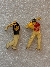 2 x pin's golf golfeur club tee ball balle canne sport pin pins lapel vintage