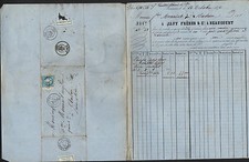 BEAUCOURT (90) QUINCAILLERIE / POMPES "JAPY Freres & Cie" voyagée timbrée en1872