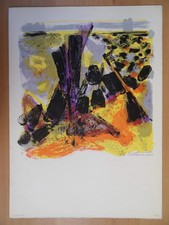 Maurice Elie SARTHOU : Récifs noirs Cap d'Agde - Lithographie originale signée