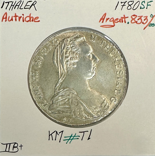 Autriche thaler 1780 s - 1, s.f