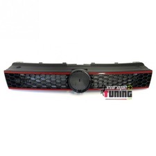 GRILLE CALANDRE NOIRE AVEC LISERETS ROUGES LOOK GTI VOLKSWAGEN VW POLO 6R 6C (03