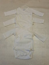 3 bodies Body blanc en coton bébé 1 mois naissance - fille et garçon 