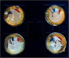 COFFRET 4 MEDAILLES PILIERS DE LA REPUBLIQUE 70MM 