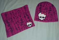 Monster High fille ensemble bonnet et tour de cou rose taille unique NEUF 