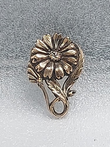 Ancienne broche fleur métal - ancienne,