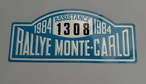 Plaque rallye monte carlo 1987 - monte,