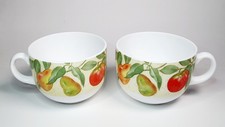 Ancien lot 2 Bols Mugs POMME POIRE ARCOPAL Fruit France Vintage Rare vaisselle