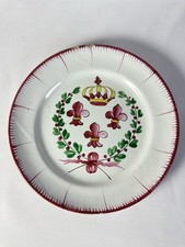 Faience Les Islettes assiette Révolutionnaire rare décor Couronne fleurs de lys