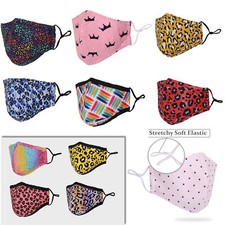 Masque Facial En Coton Lavable Réutilisable Masques De Bouche Protection 2-10pcs