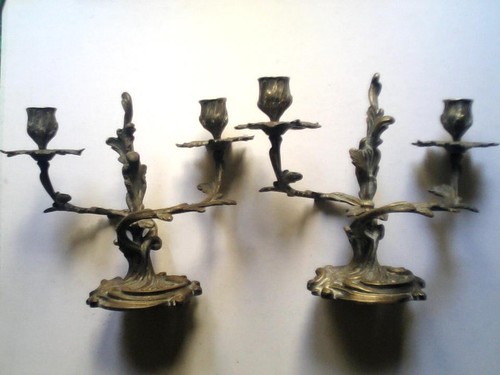 Paire ancienne chandeliers - de,
