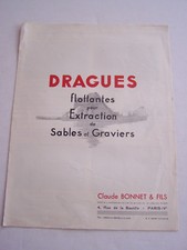 PUBLICITE , DRAGUES FLOTTANTES POUR EXTRACTION DE SABLES ET GRAVIERS . C.BONNET