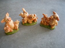  LOT 3 FIGURINES COCHONS EN