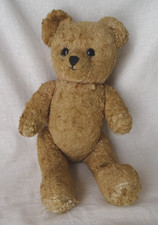 ANCIEN OURS  MOHAIR ,BOURRE PAILLE, YEUX C LOUS ,NEZ BRODE TEDDY BEAR ,STEIFF ?