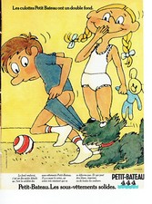 Publicité Advertising  088  1975  culottes enfant  Petit -Bateau sous vetement *