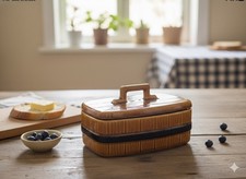 Beurrier - Boite Céramique Vintage Effet Bois