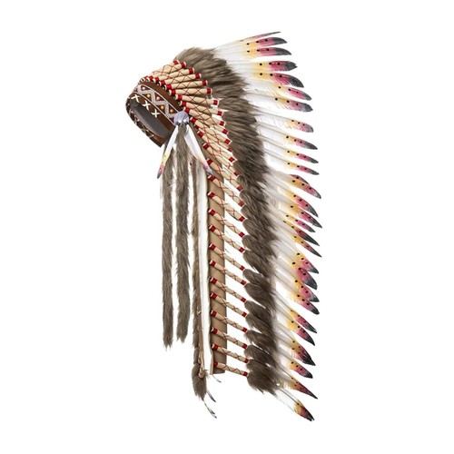 Coiffe indienne plumes - coiffe, en