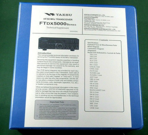 Yaesu ftdx5000 service - yaesu, manual