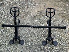 Paire De Landiers Chenets Cheminée, Fer Forgé 