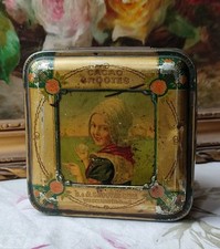ANCIENNE BOÎTE PUBLICITAIRE TÔLE LITHOGRAPHIÉE CACAO GROOTES HOLLANDE 