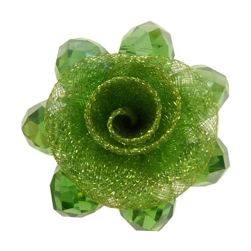Bague fleur cristal organza - bague,