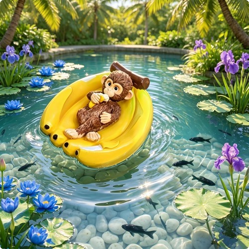 Figurine singe flottant - figurine,