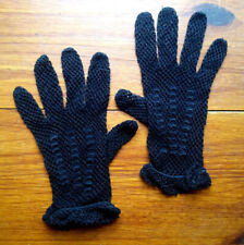 Gants vintage coton noir au