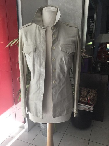 Chemise veste cuir blanc - veste, en