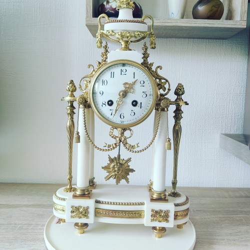 Pendule portique marbre - , et